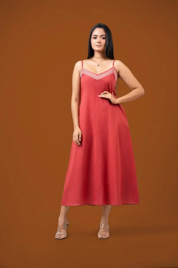 Strappy Embroidered Maxi Dress - Image 4