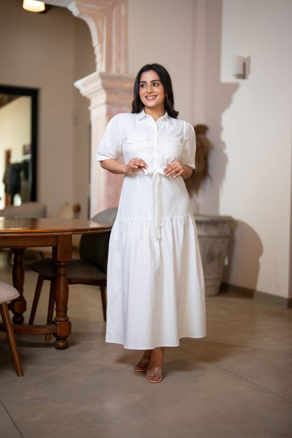 Front Tie-Up Tiered Maxi Dress - Image 5