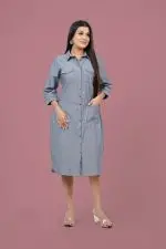Snap Button Detailed Shirt Dress - Image 3
