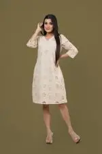 V-necked Cutlawn Short Dress(Lined) - Image 4
