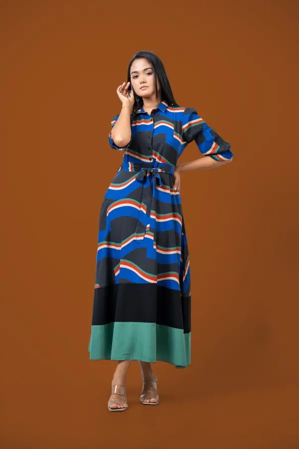 Color Block Maxi Dress - Image 4