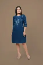 Floral Embroidered Short Dress - Image 4
