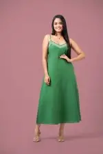 Strappy Embroidered Maxi Dress - Image 3