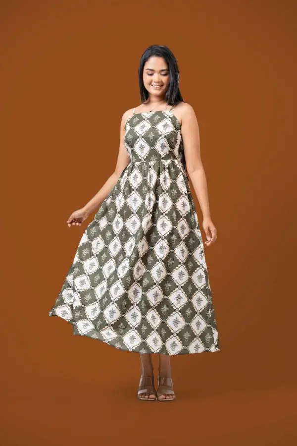 Printed Strappy Maxi Dress - Image 4