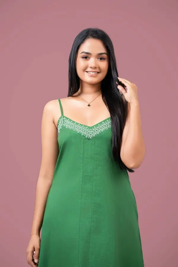 Strappy Embroidered Maxi Dress - Image 2