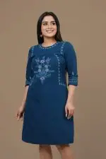 Floral Embroidered Short Dress - Image 2