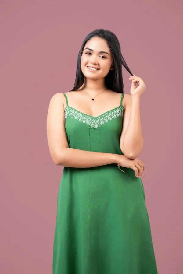 Strappy Embroidered Maxi Dress