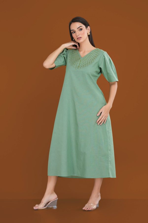 V-Neck Embroidered Maxi Dress - Image 2