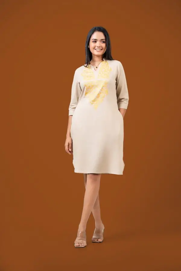 Metallic Printed Short Dress
