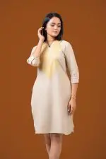 Metallic Printed Short Dress - Image 4