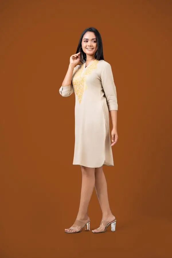Metallic Printed Short Dress - Image 3