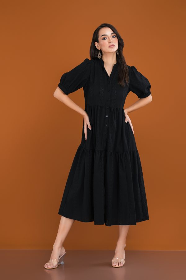 Tiered Cut Lawn Midi Dress - Image 4