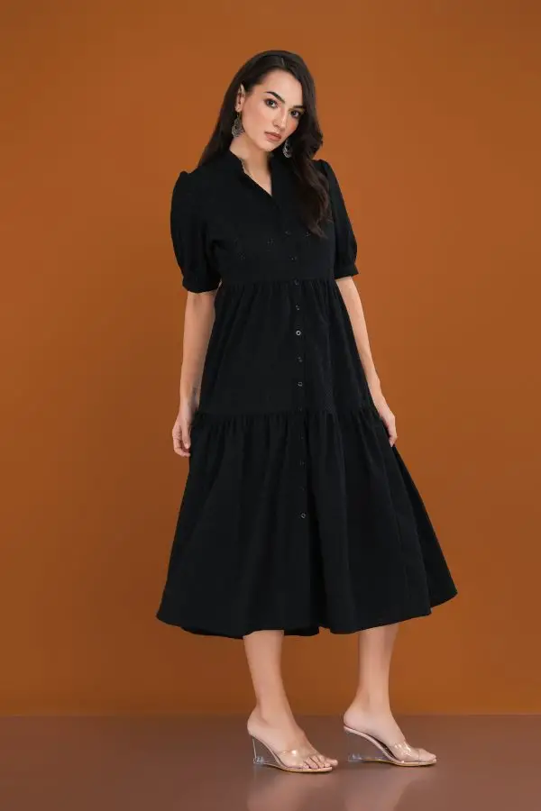 Tiered Cut Lawn Midi Dress - Image 2