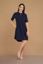 Pintuck Detail Short Dress