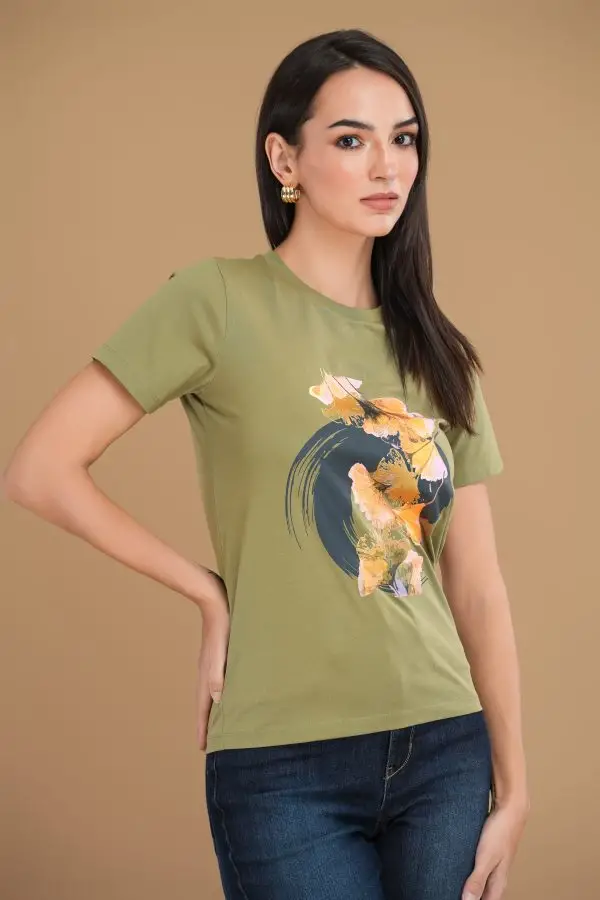 Floral Printed Regular Fit T-Shirt - Image 2