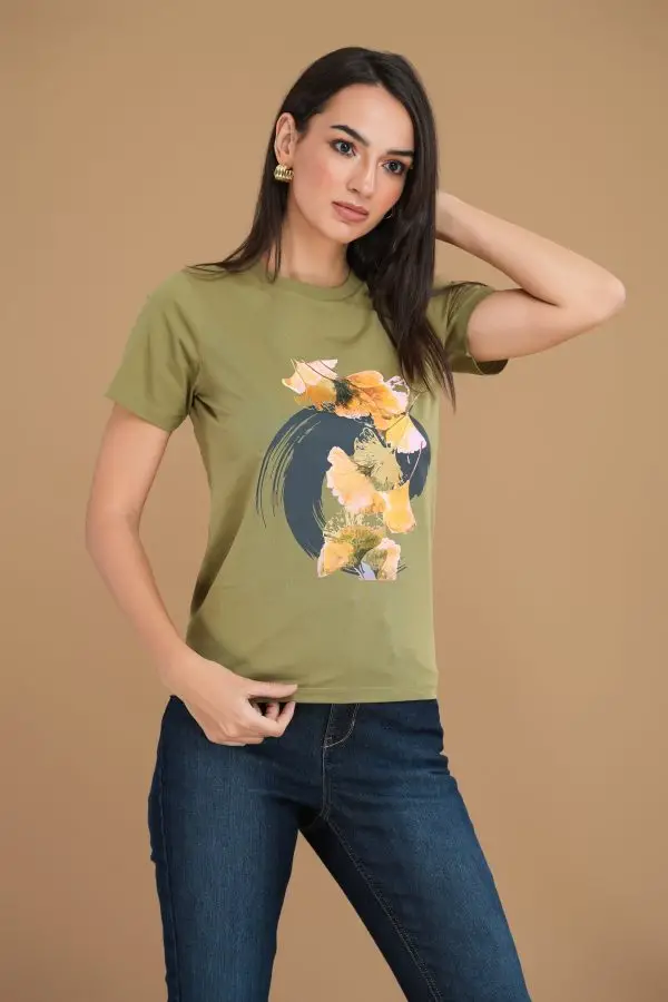 Floral Printed Regular Fit T-Shirt