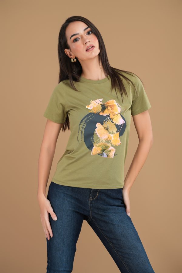 Floral Printed Regular Fit T-Shirt - Image 3