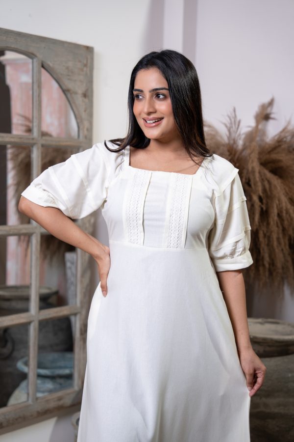 Lace Detailed Square Necked Maxi Dress - Image 2