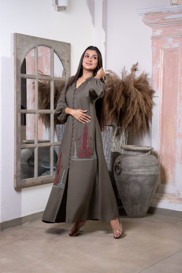 Loose Fitted Button Down Maxi Dress - Image 5