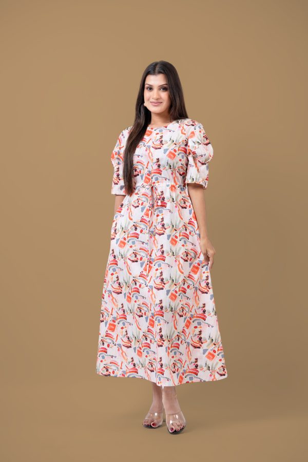 Abstract Printed Maxi Dress - Image 4