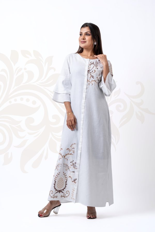Round Neck Embroidered Maxi Dress