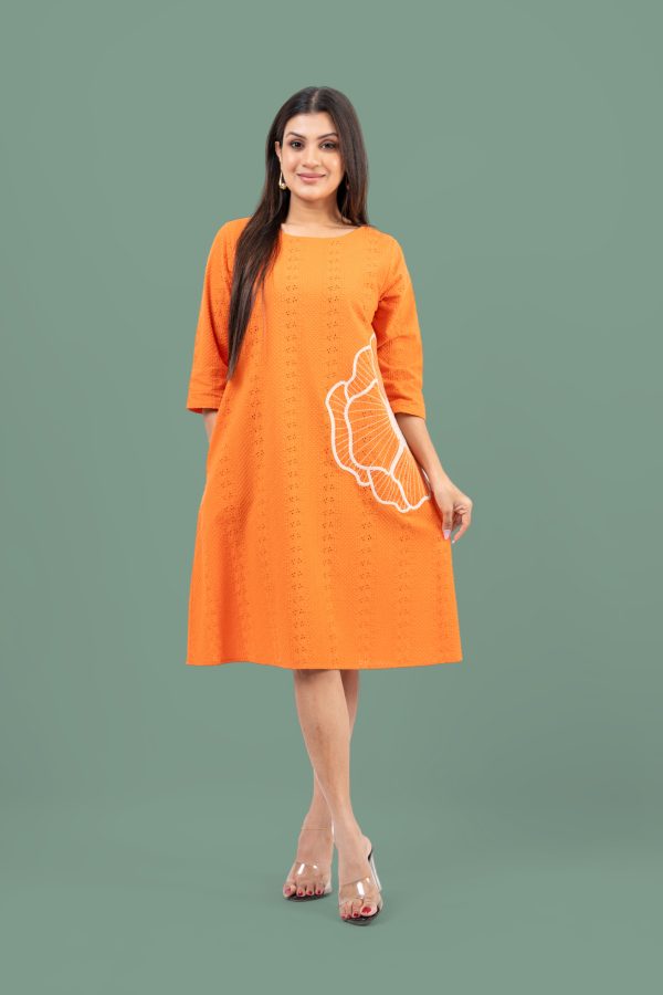 Embroidery Detail Cutlawn Short Tent Dress