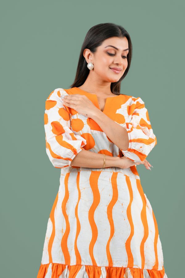 Geometric Patterned Batik Midi Dress - Image 6