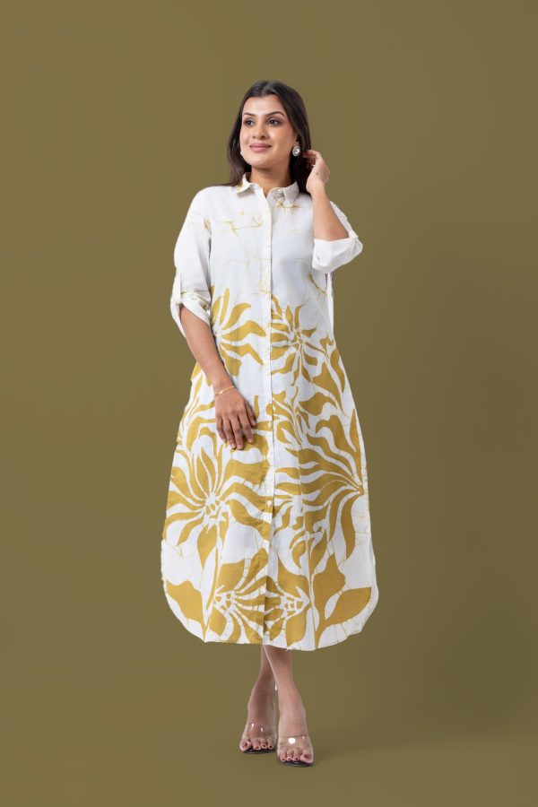 Floral Batik Midi Shirt Dress - Image 4