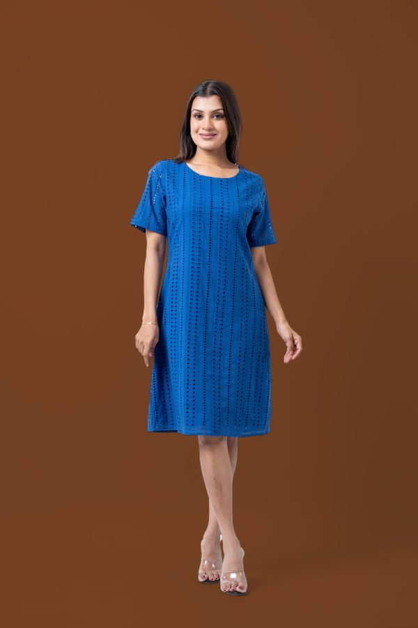 Cutlawn Round Neck Short Dress - Image 3