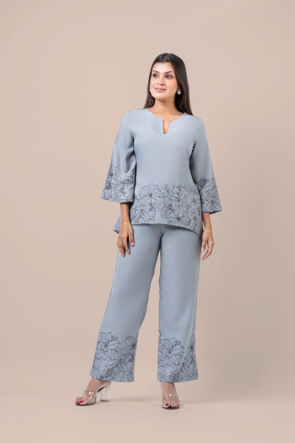 Floral Printed Kurta Top and Pants Set - Image 3