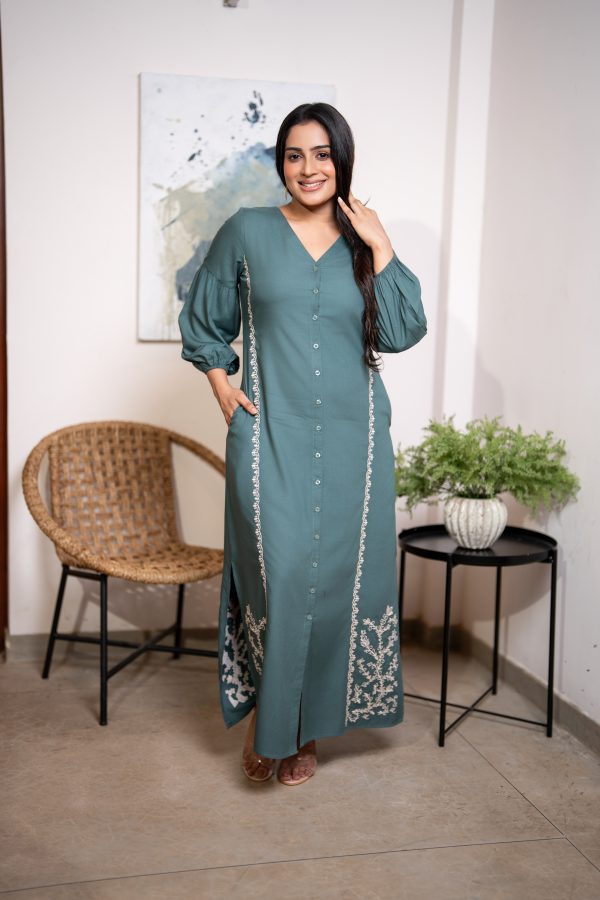 Embroidery Detailed Maxi Dress - Image 3