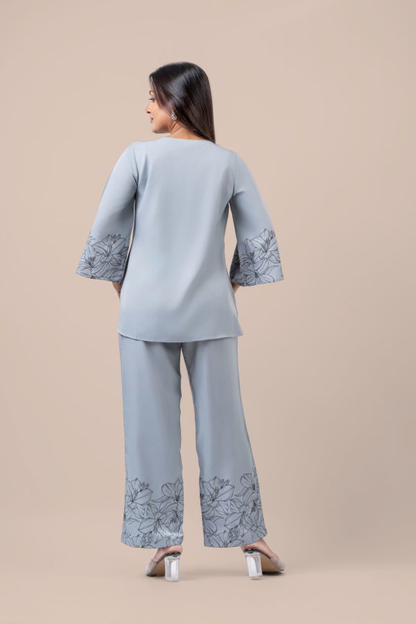 Floral Printed Kurta Top and Pants Set - Image 5