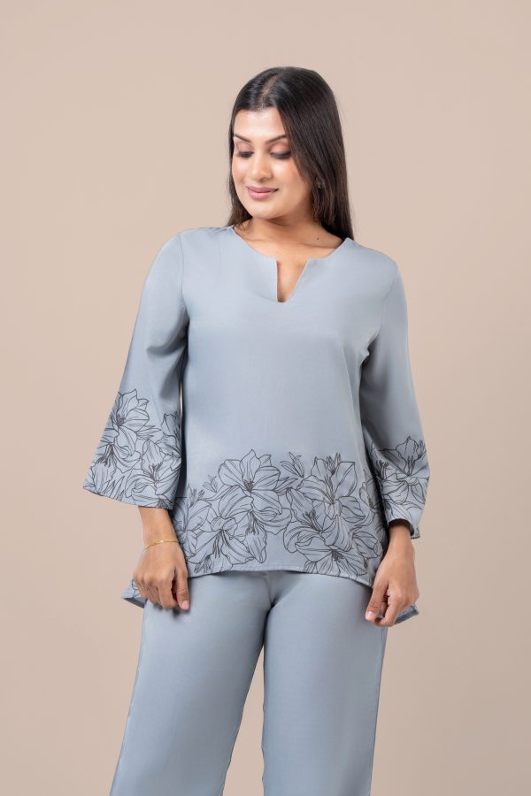 Floral Printed Kurta Top and Pants Set - Image 2