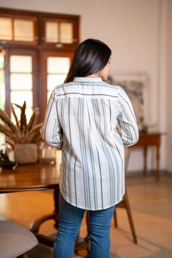 Monochrome Stripe Printed Shirt - Image 5