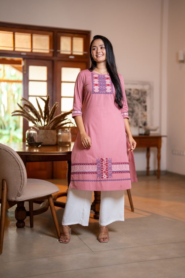 Geometric Embroidery Detailed Kurta Top - Image 6