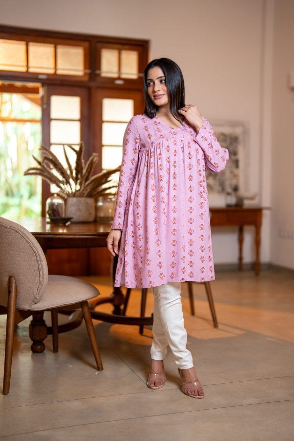 Printed V-Neck Kurta Top - Image 4