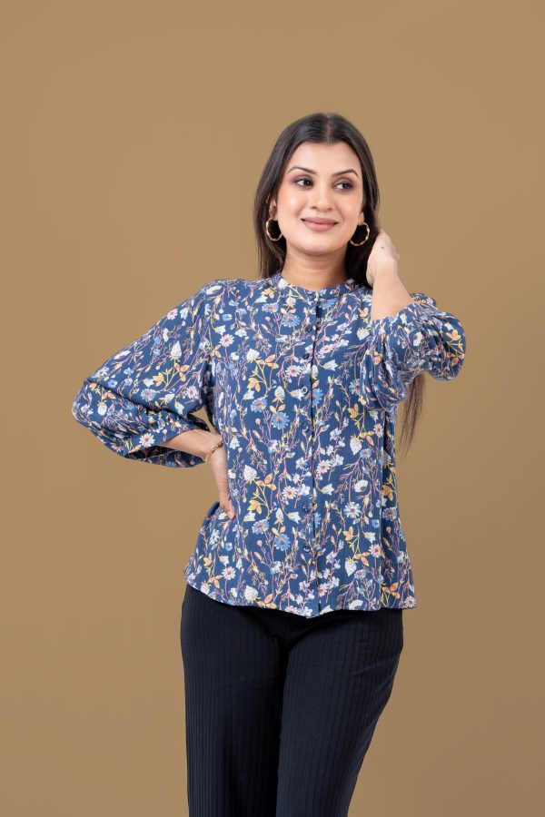 Floral Patterned Button-Down Blouse - Image 2