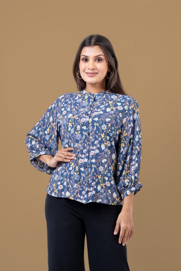 Floral Patterned Button-Down Blouse