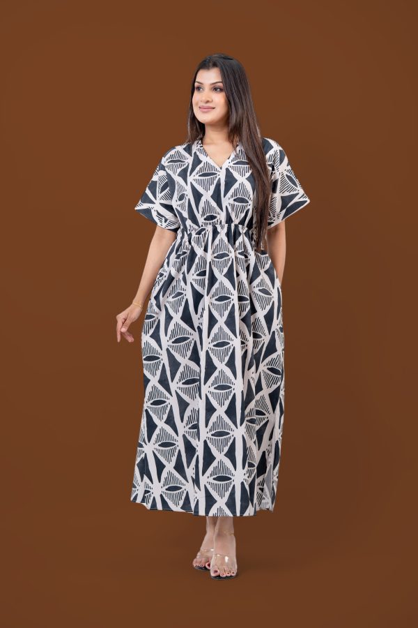 Printed Maggie Sleeve Maxi Dress