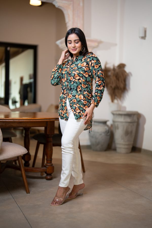 Floral Patterned Button-Down Blouse - Image 4