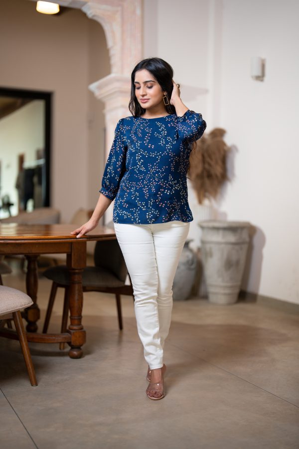 Floral Printed Puff Sleeve Blouse - Image 5