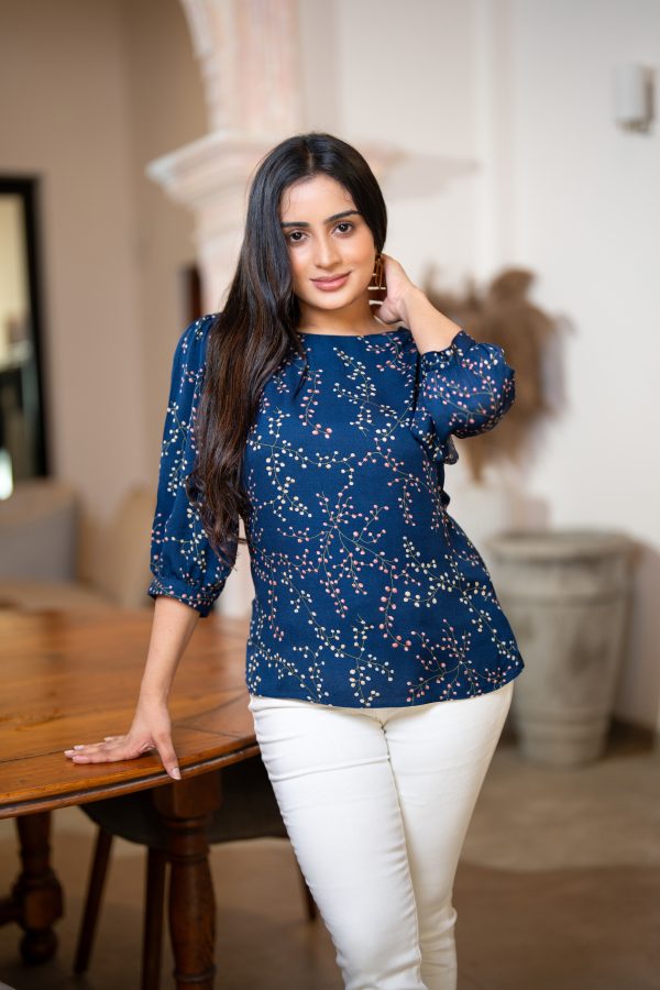 Floral Printed Puff Sleeve Blouse - Image 3