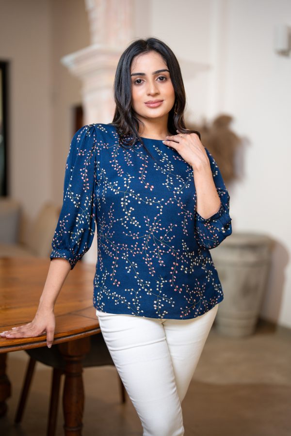 Floral Printed Puff Sleeve Blouse - Image 2