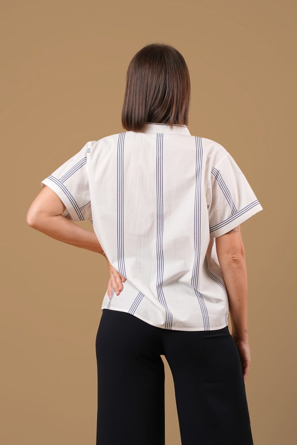 Stripe Patterned Button-Down Blouse - Image 4