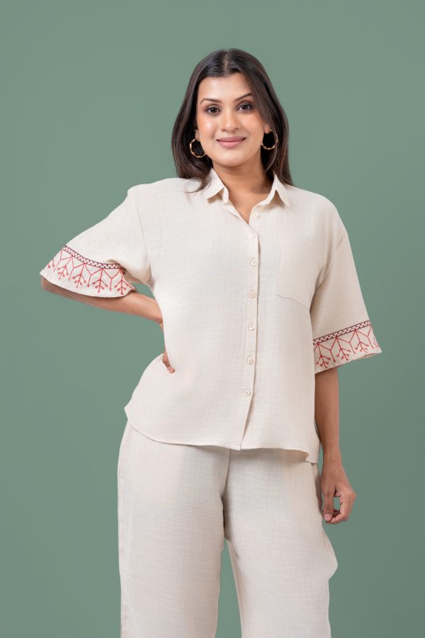 Loose Fitted Shirt and Three-Quarter Pants Set