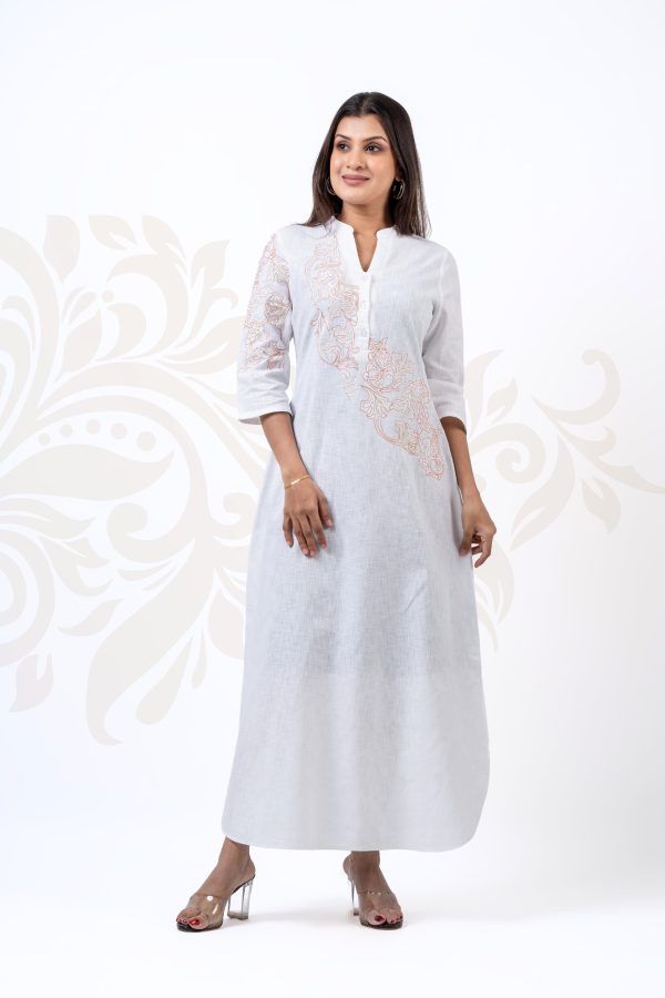 Front & Back Embroidered Maxi Dress