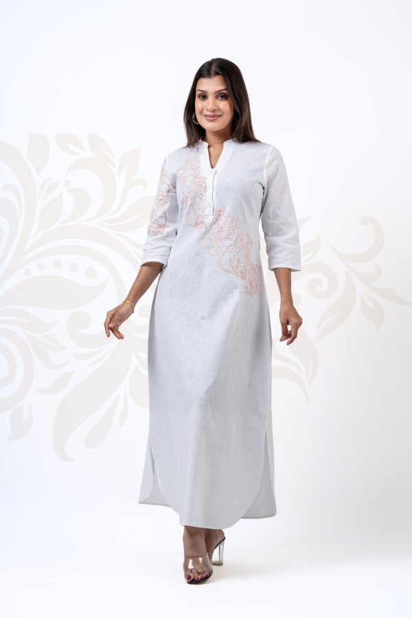 Front & Back Embroidered Maxi Dress - Image 3