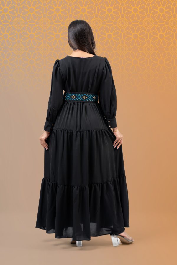 Embroidered Corset Belt Detail Maxi Dress - Image 4