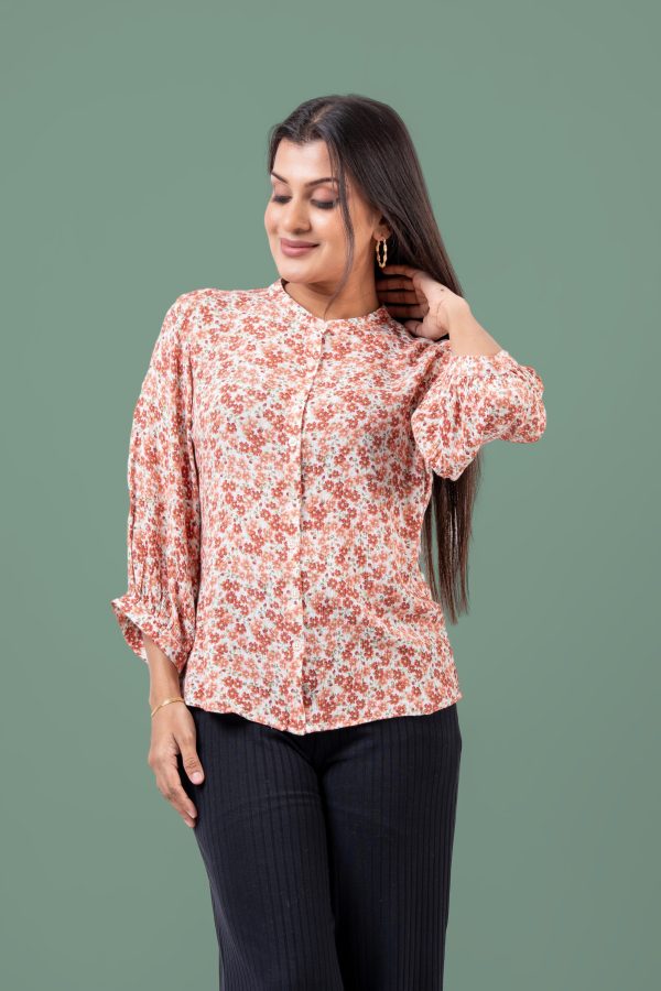Floral Patterned Button-Down Blouse - Image 2