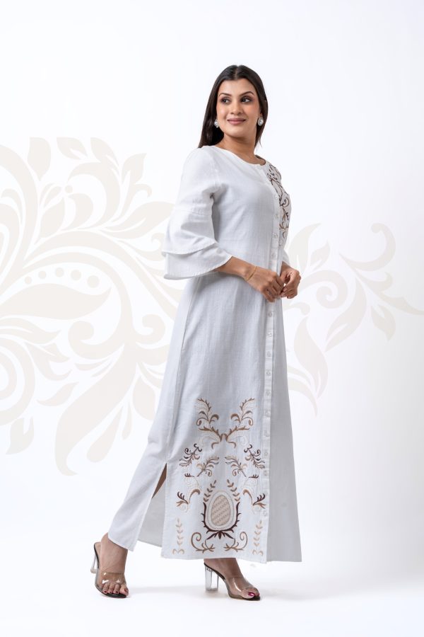 Round Neck Embroidered Maxi Dress - Image 5
